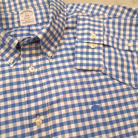 Brooks Brothers Other - Brooks Brothers Shirt XXL Blue Gingham Regent Non-Iron Supima Cotton Buttondown